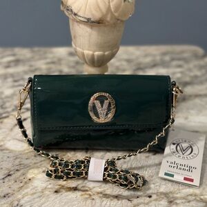 Valentino Orlandi Green Patent Leather Crossbody Bag New with Tags!